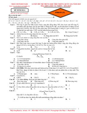 Luyện đề thi trung học phổ thông quốc gia năm 2018 môn khoa học tự nhiên Hóa học